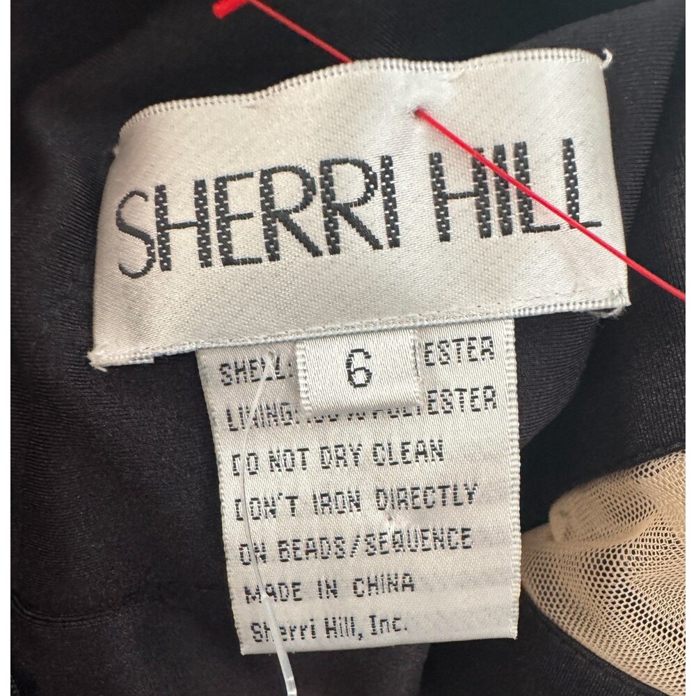 Sherri Hill Women's Black V Neck Mini Dress Size US 6 - Picture 5 of 5